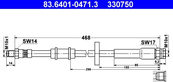 ATE 83.6401-0471.3 - Тормозной шланг autospares.lv