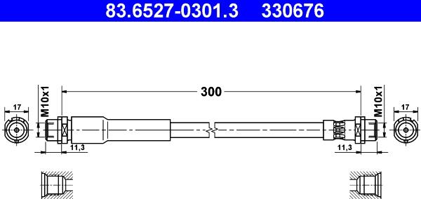 ATE 83.6527-0301.3 - Тормозной шланг autospares.lv