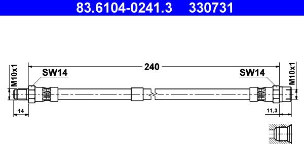 ATE 83.6104-0241.3 - Тормозной шланг autospares.lv