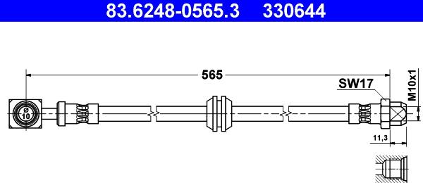 ATE 83.6248-0565.3 - Тормозной шланг autospares.lv