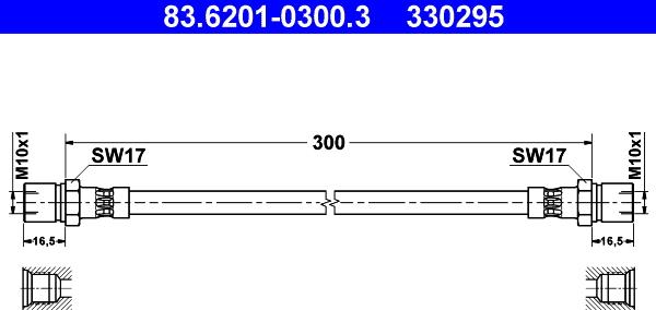 ATE 83.6201-0300.3 - Тормозной шланг autospares.lv