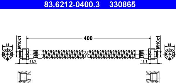 ATE 83.6212-0400.3 - Тормозной шланг autospares.lv