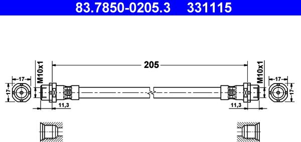 ATE 83.7850-0205.3 - Тормозной шланг autospares.lv