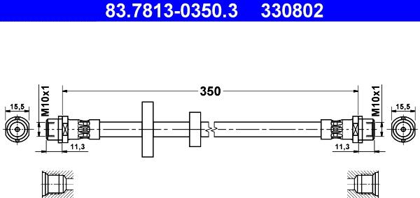 ATE 83.7813-0350.3 - Тормозной шланг autospares.lv