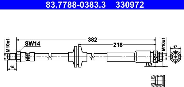 ATE 83.7788-0383.3 - Тормозной шланг autospares.lv