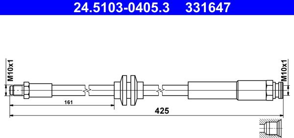 ATE 24.5103-0405.3 - Тормозной шланг autospares.lv