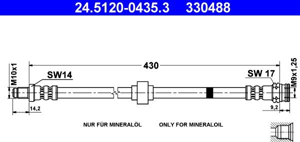 ATE 24.5120-0435.3 - Тормозной шланг autospares.lv