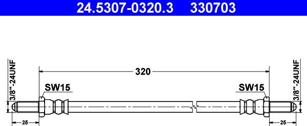 ATE 24.5307-0320.3 - Тормозной шланг autospares.lv