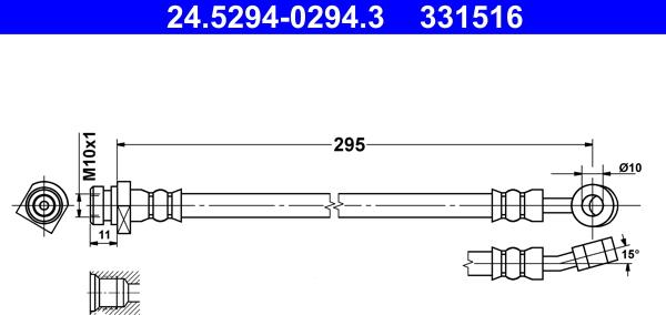 ATE 24.5294-0294.3 - Тормозной шланг autospares.lv