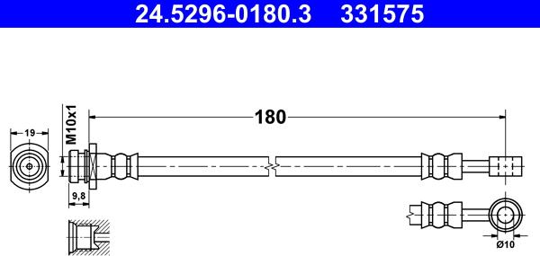 ATE 24.5296-0180.3 - Тормозной шланг autospares.lv