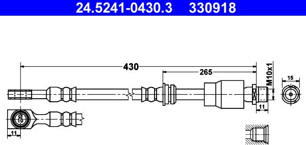 ATE 24.5241-0430.3 - Тормозной шланг autospares.lv