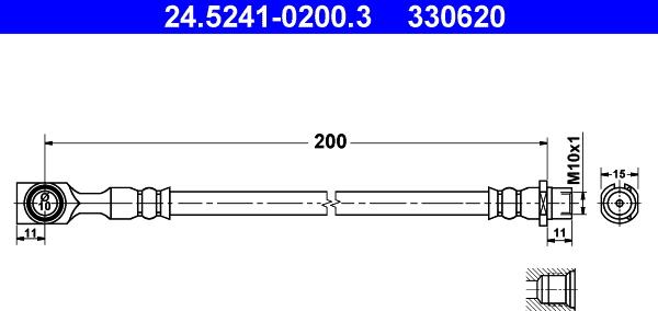 ATE 24.5241-0200.3 - Тормозной шланг autospares.lv