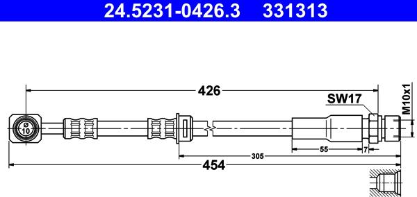 ATE 24.5231-0426.3 - Тормозной шланг autospares.lv