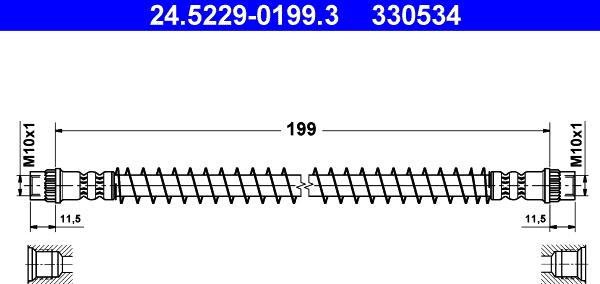 ATE 24.5229-0199.3 - Тормозной шланг autospares.lv