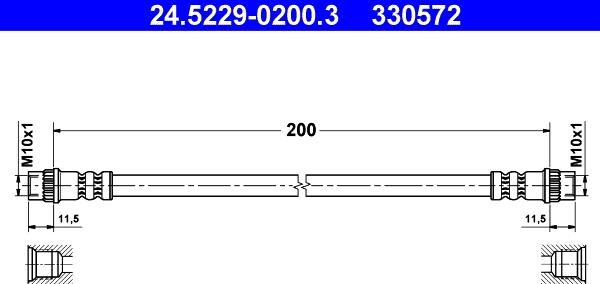 ATE 24.5229-0200.3 - Тормозной шланг autospares.lv