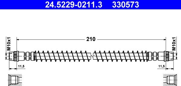 ATE 24.5229-0211.3 - Тормозной шланг autospares.lv