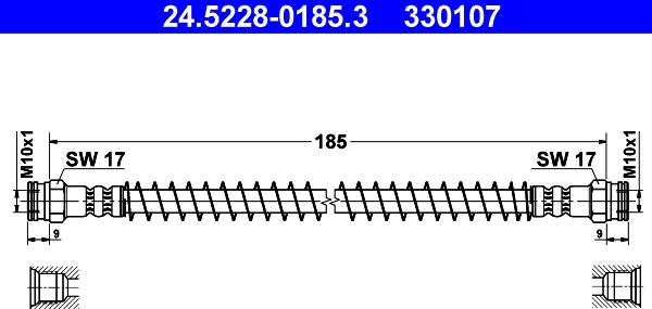 ATE 24.5228-0185.3 - Тормозной шланг autospares.lv