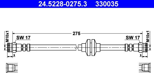 ATE 24.5228-0275.3 - Тормозной шланг autospares.lv