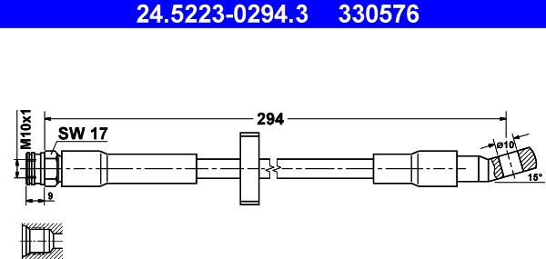 ATE 24.5223-0294.3 - Тормозной шланг autospares.lv