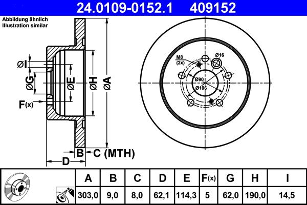 ATE 24.0109-0152.1 - Тормозной диск autospares.lv