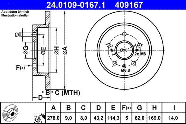 ATE 24.0109-0167.1 - Тормозной диск autospares.lv