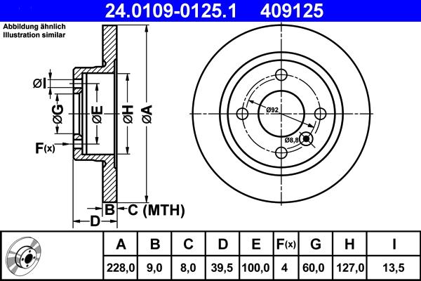 ATE 24.0109-0125.1 - Тормозной диск autospares.lv