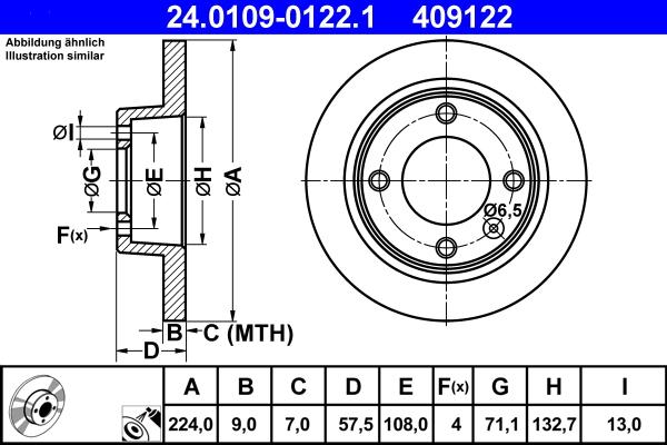 ATE 24.0109-0122.1 - Тормозной диск autospares.lv