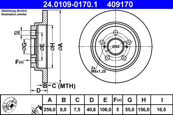 ATE 24.0109-0170.1 - Тормозной диск autospares.lv