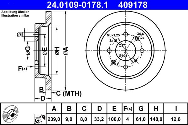 ATE 24.0109-0178.1 - Тормозной диск autospares.lv