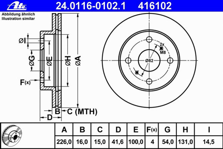 ATE 24011601021 - Тормозной диск autospares.lv