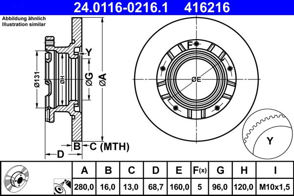 ATE 24.0116-0216.1 - Тормозной диск autospares.lv