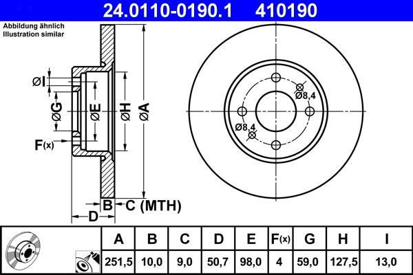 ATE 24.0110-0190.1 - Тормозной диск autospares.lv