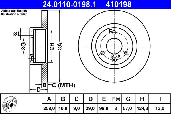 ATE 24.0110-0198.1 - Тормозной диск autospares.lv