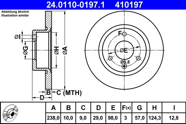 ATE 24.0110-0197.1 - Тормозной диск autospares.lv