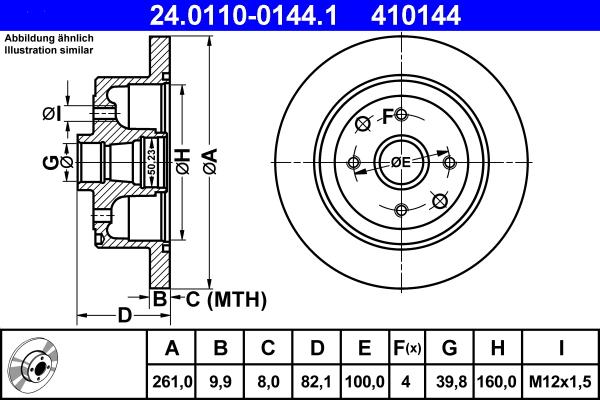 ATE 24.0110-0144.1 - Тормозной диск autospares.lv
