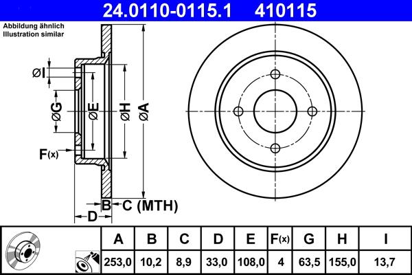 ATE 24.0110-0115.1 - Тормозной диск autospares.lv