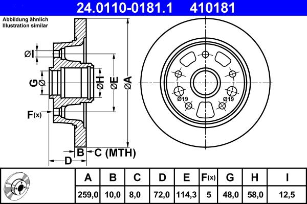 ATE 24.0110-0181.1 - Тормозной диск autospares.lv