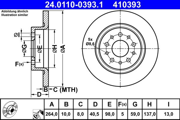 ATE 24.0110-0393.1 - Тормозной диск autospares.lv