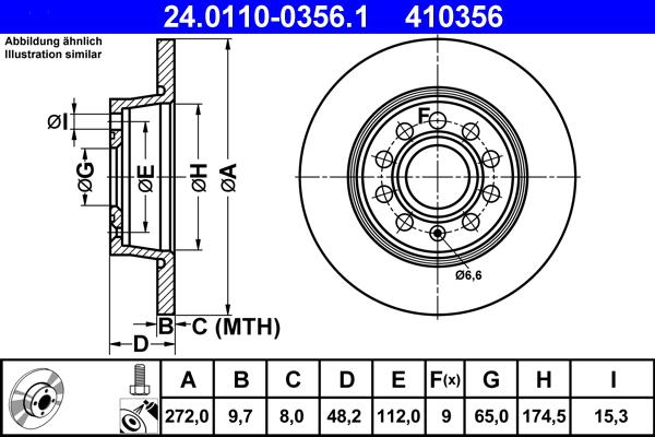 ATE 24.0110-0356.1 - Тормозной диск autospares.lv