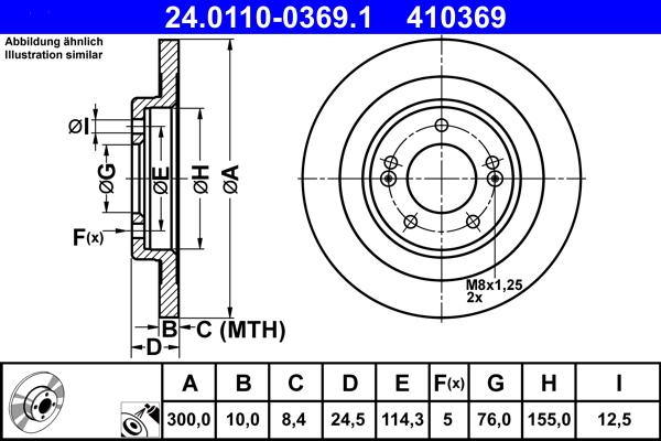 ATE 24.0110-0369.1 - Тормозной диск autospares.lv