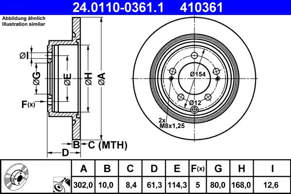 ATE 24.0110-0361.1 - Тормозной диск autospares.lv