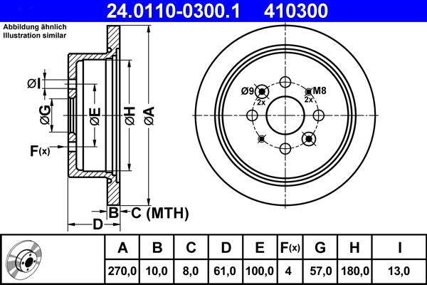 ATE 24.0110-0300.1 - Тормозной диск autospares.lv