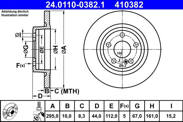 ATE 24.0110-0382.1 - Тормозной диск autospares.lv