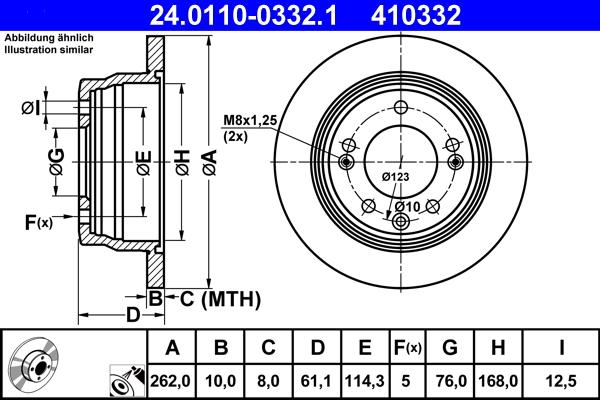 ATE 24.0110-0332.1 - Тормозной диск autospares.lv