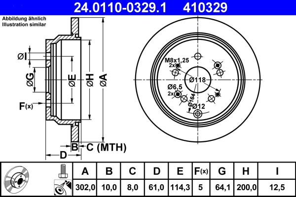 ATE 24.0110-0329.1 - Тормозной диск autospares.lv