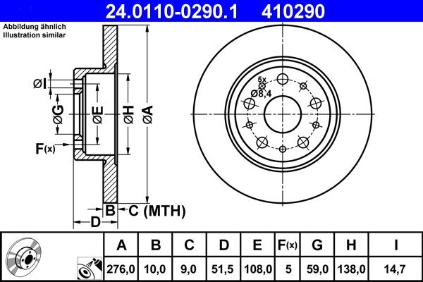 ATE 24.0110-0290.1 - Тормозной диск autospares.lv