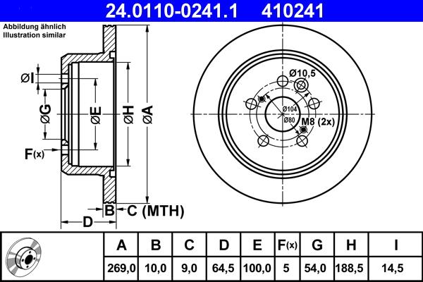 ATE 24.0110-0241.1 - Тормозной диск autospares.lv