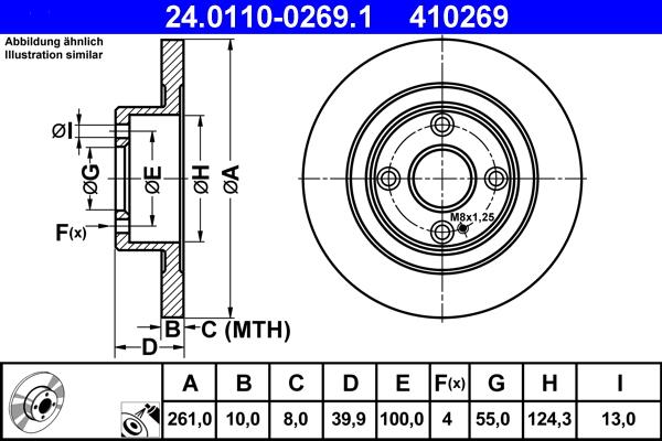 ATE 24.0110-0269.1 - Тормозной диск autospares.lv