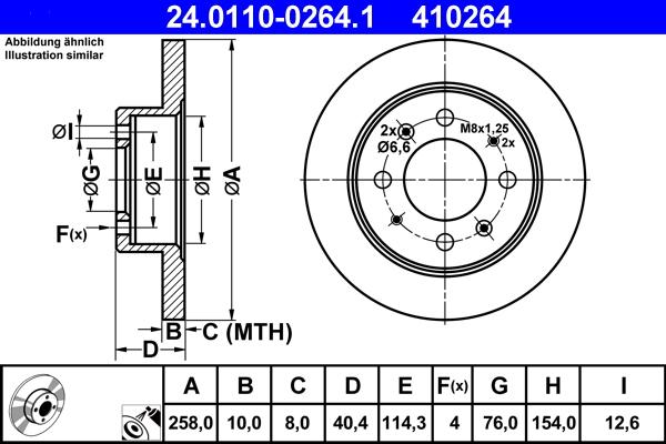 ATE 24.0110-0264.1 - Тормозной диск autospares.lv