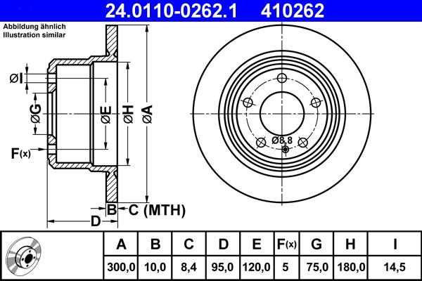 ATE 24.0110-0262.1 - Тормозной диск autospares.lv